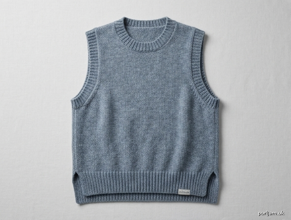 Easy Crewneck Vest With Side Slits