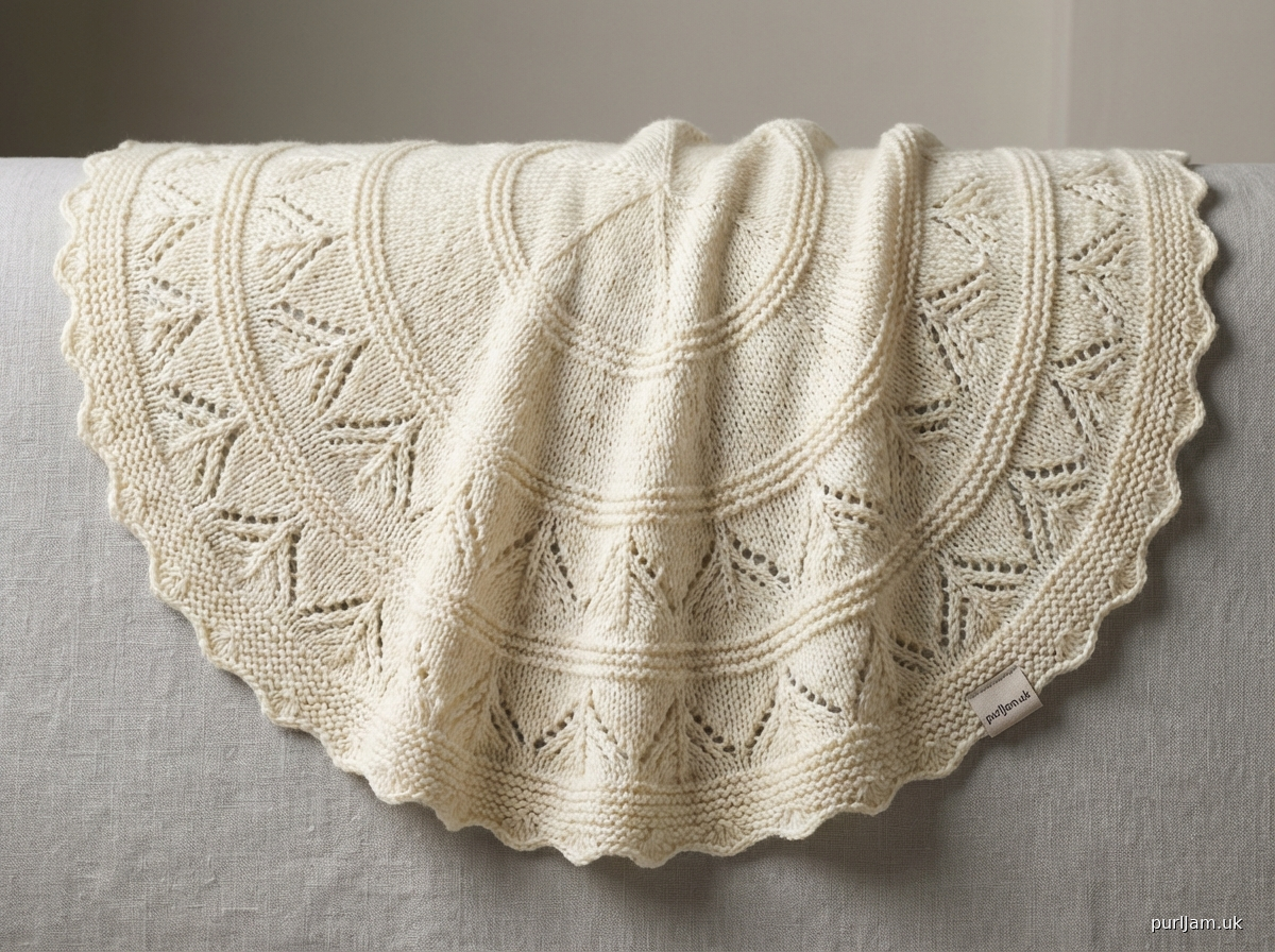 Christening Shawl In Old Shale Lace