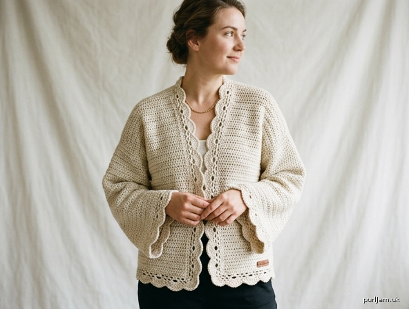 Lace Scalloped Hem Cardigan