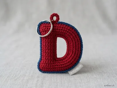 Stitch chart guide image for Duquesne University “D” Keychain