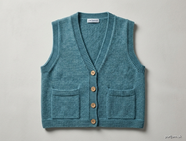 Cropped Button Up Vest With Pockets