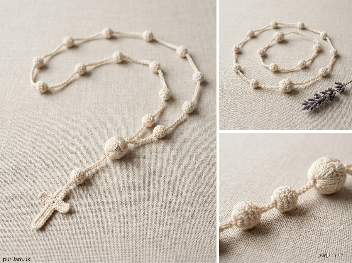 Micro Crochet Rosary One Decade