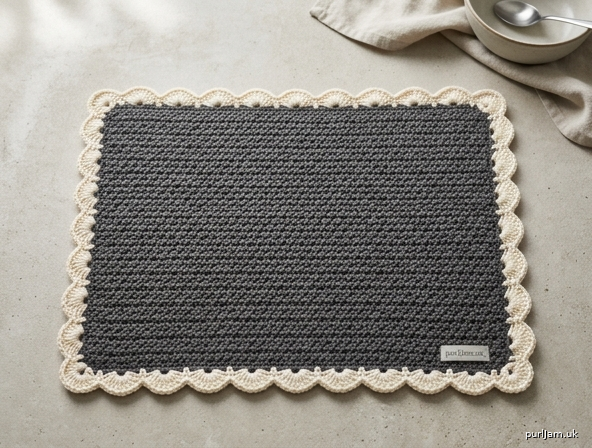 Charcoal Scallop Placemat