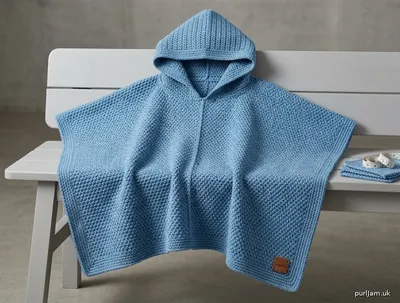Stitch chart guide image for Moss Stitch Towel Poncho with Crochet Hood