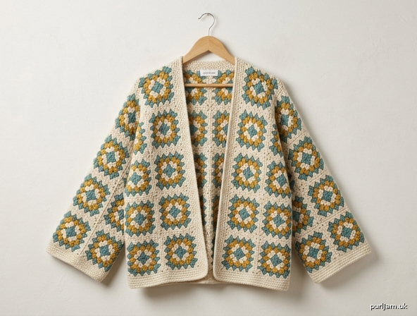 Granny Square Kimono Cardigan
