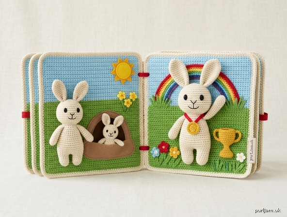 Cream Rabbit Champion Quiet Book