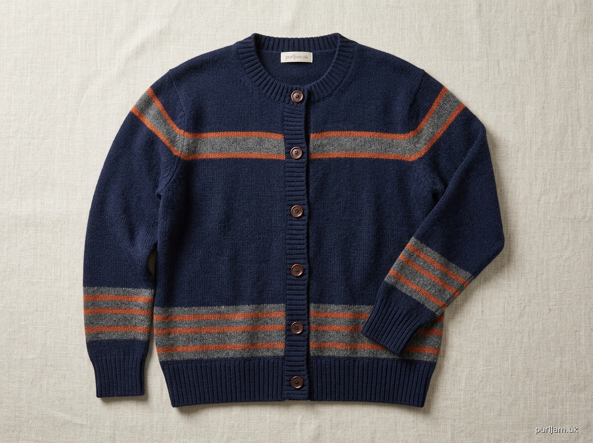 Striped Slouchy Crew Neck Cardigan