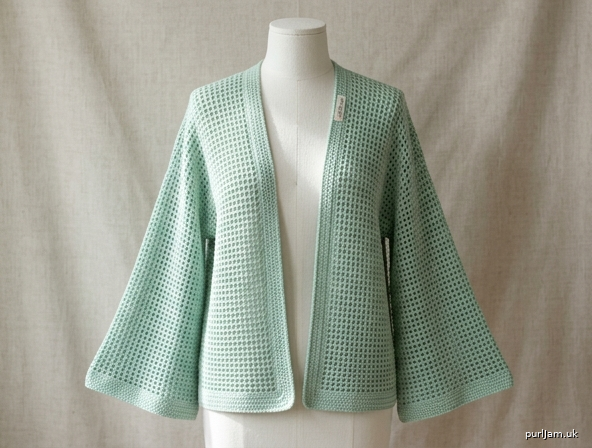 Mint Mesh Bell Sleeve Summer Cardigan