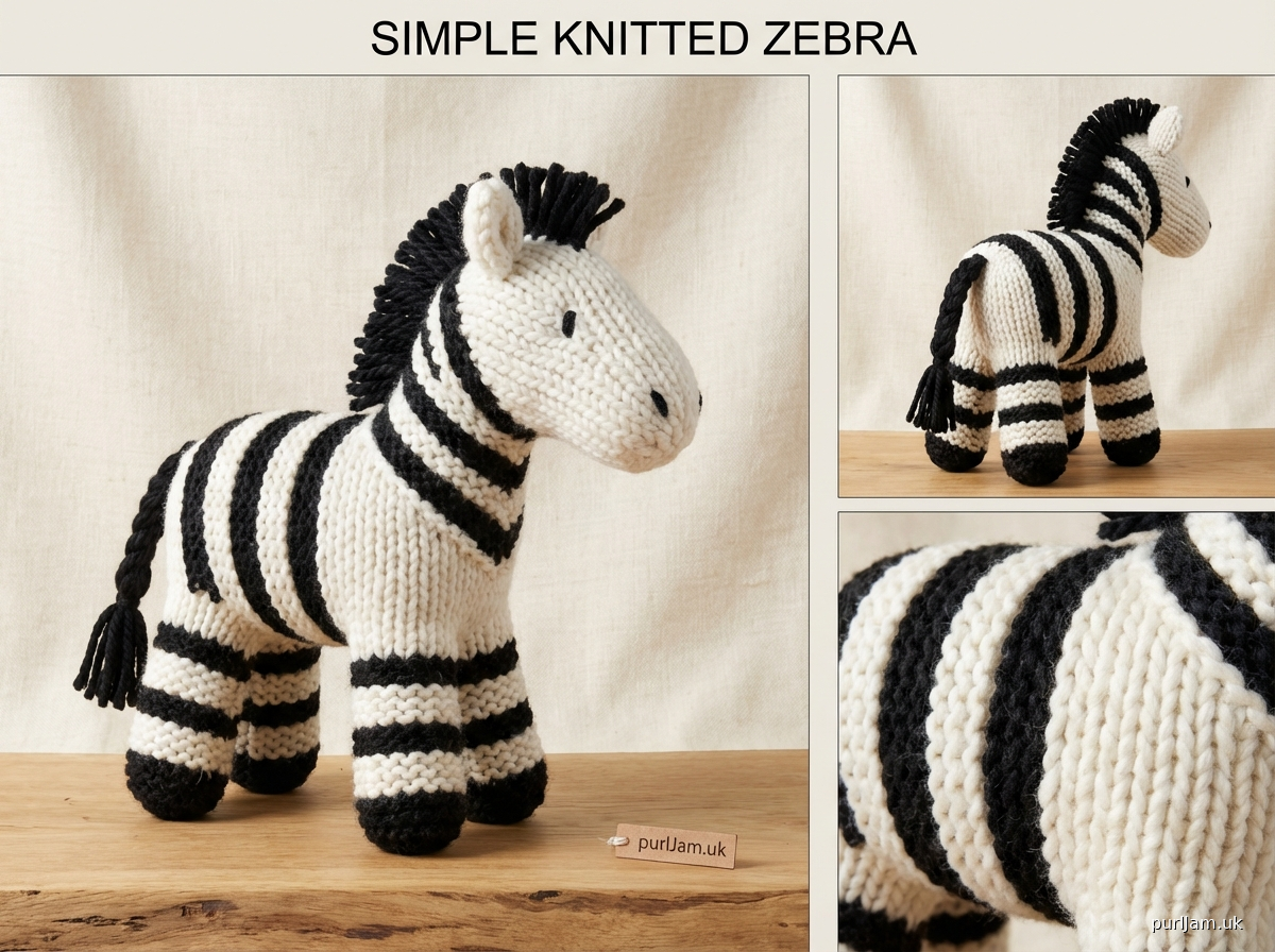 Simple Knitted Zebra