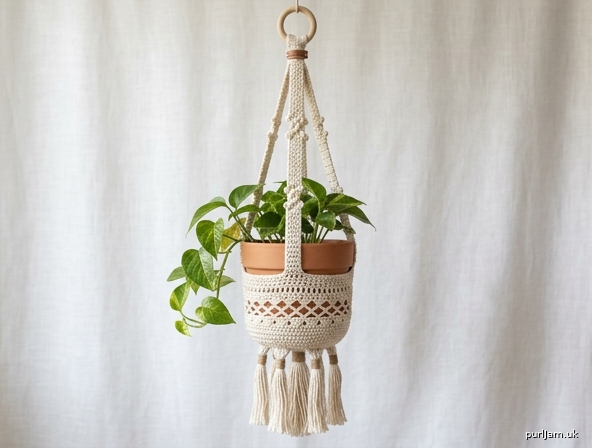 Boho Macrame Style Crochet Plant Hanger