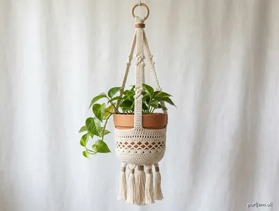 Stitch chart guide image for Boho Macrame-Style Crochet Plant Hanger