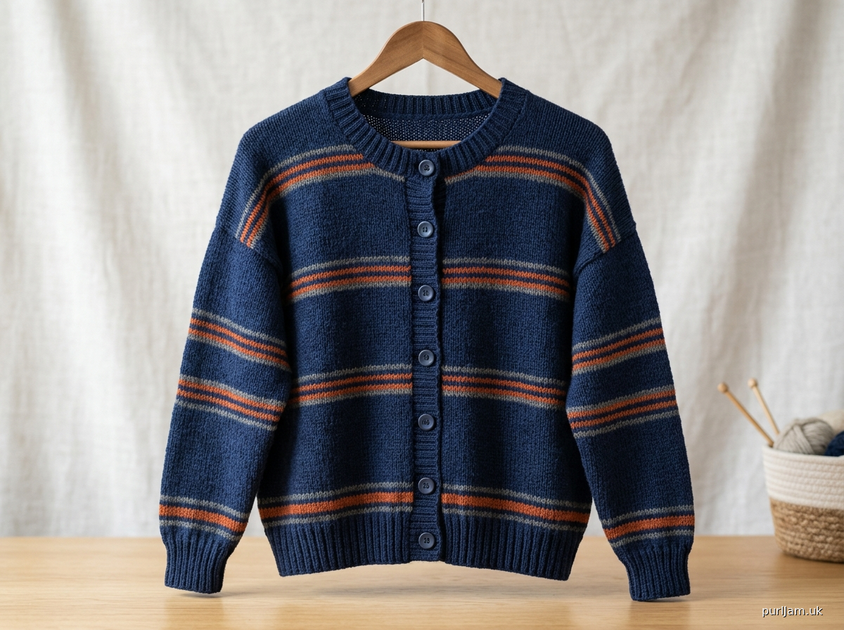 Striped Slouchy Crew Neck Cardigan