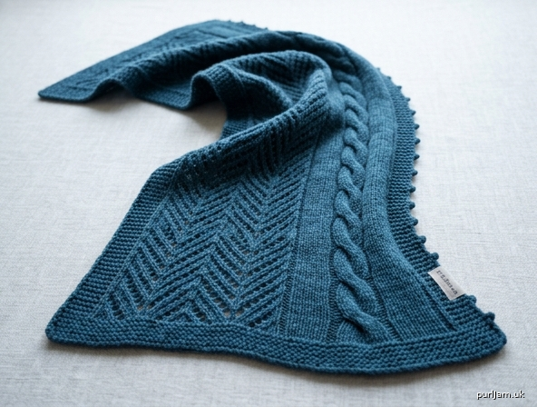 Picot Edged Cable And Chevron Lace Scarf