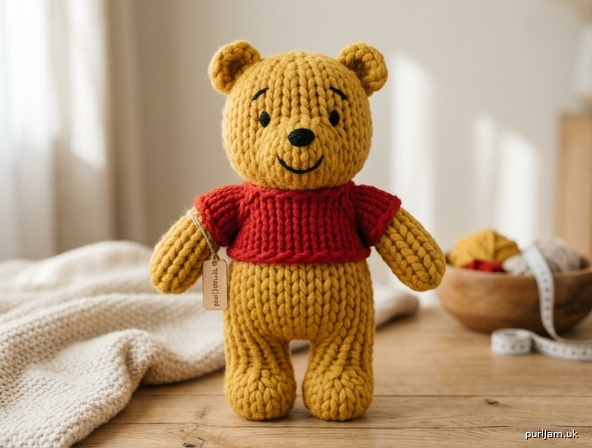 Chunky Finger Knit Winnie The Pooh Bear