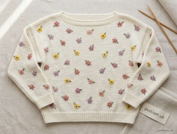 Scattered Blooms Oversized Drop Shoulder Pullover