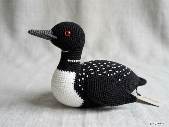 Common Loon Stuffie Crochet Pattern