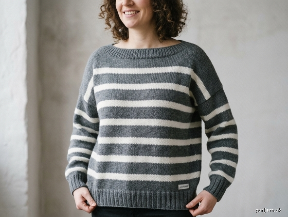 Boxy Striped Drop Shoulder Sweatshirt