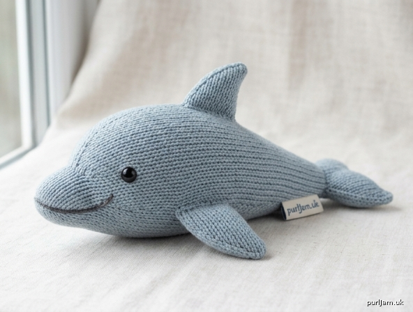 Flat Knit Dolphin Soft Toy