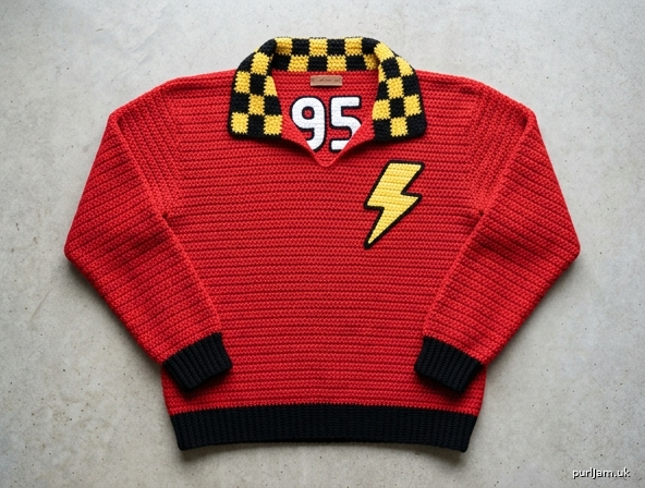 Lightning Mcqueen Mens Collared Pullover