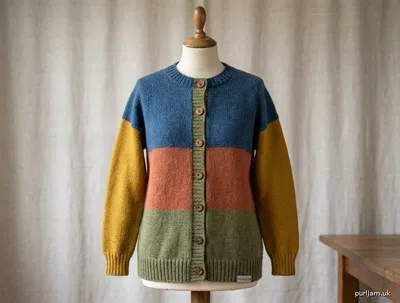 Stitch chart guide image for Patchwork Blocks Mid-Length DK Cardigan