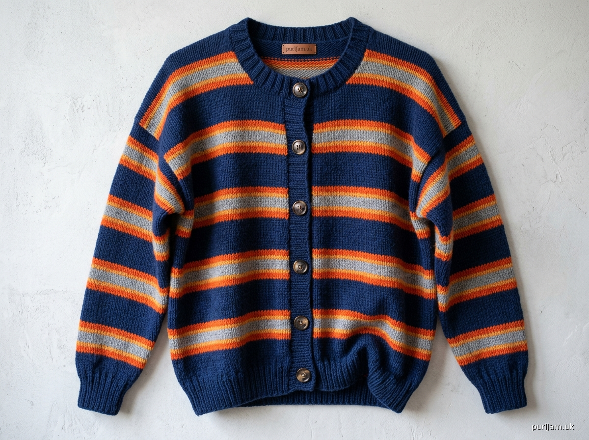 Striped Slouchy Crew Neck Cardigan
