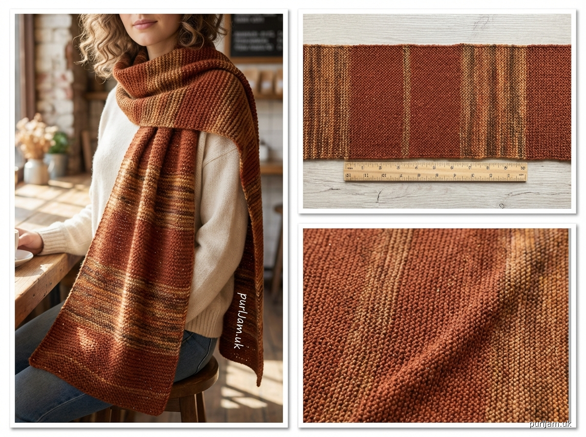 Cinnamon Sparkle Striped Scarf