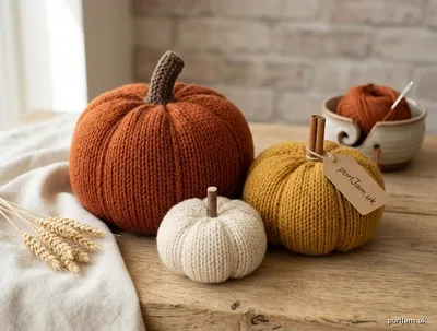 Stitch chart guide image for Beginner Harvest Knit Pumpkins