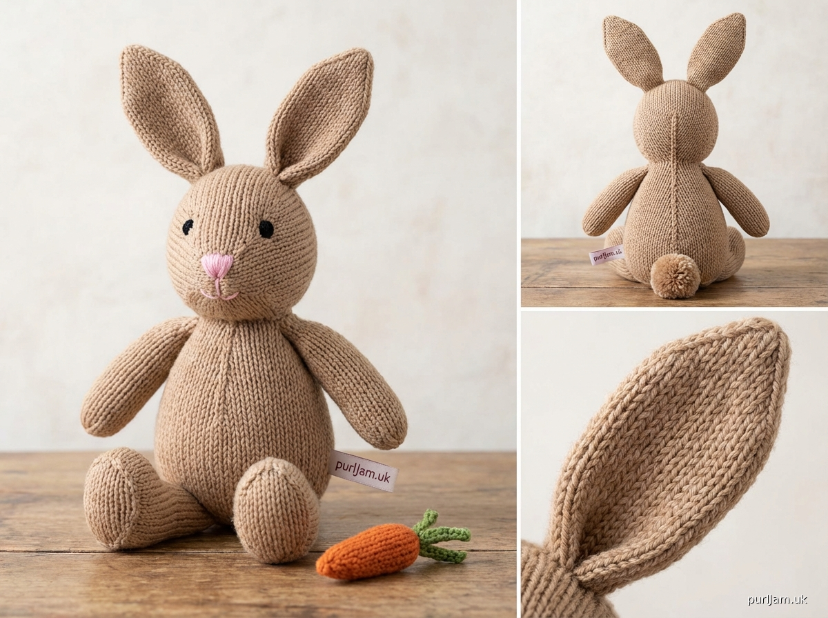 Machine Knit Bunny Toy