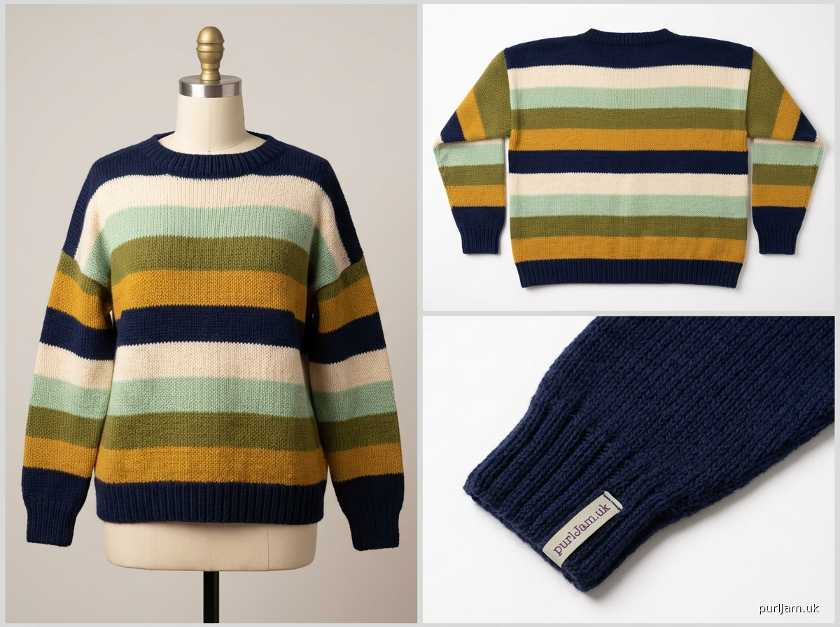 Rainbow Stripes Drop Shoulder Pullover