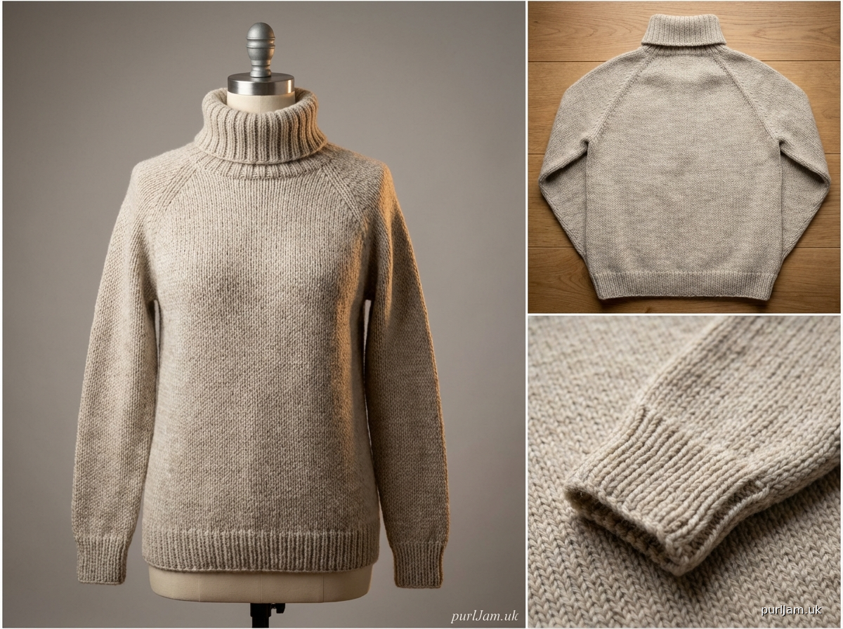 Roll Neck Raglan Pullover