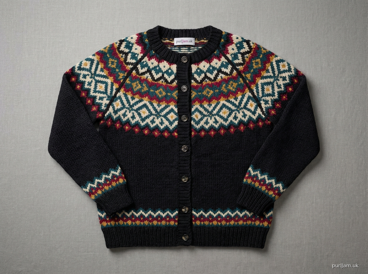 Midnight Bloom Fair Isle Cardigan