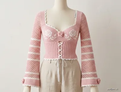 Stitch chart guide image for Rosaline Sweetheart Crop Top