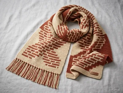 Stitch chart guide image for Mesa Steps Mosaic Wrap