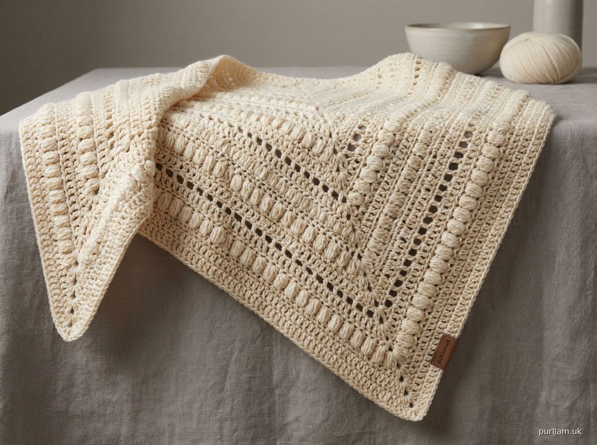 Puff Lace Triangle Shawl