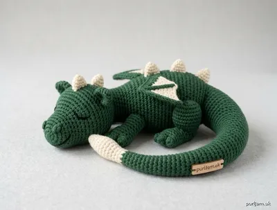Stitch chart guide image for Sleepy Curled Dragon (Lay-Down Amigurumi)