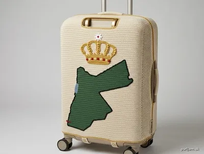 Stitch chart guide image for Map of Jordan Travel Suitcase Cover with Hashemite Royal Crown