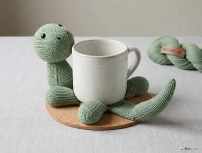 Stitch chart guide image for Cute Dinosaur Coaster-Hugger — Knitted Parts (Head, Tail & Legs)