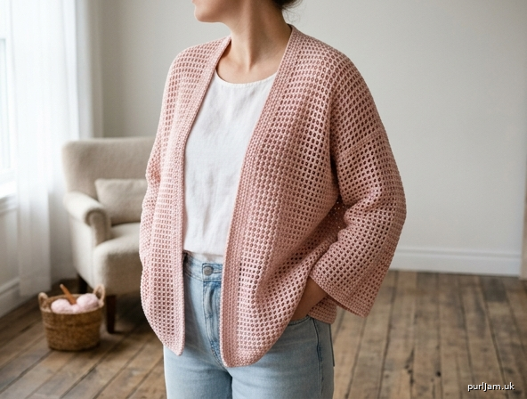 Blush Blossom Mesh Cardigan