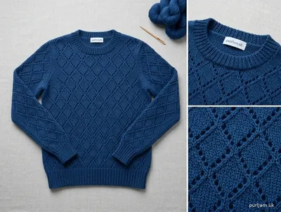 Stitch chart guide image for Ajour Diamond Pullover