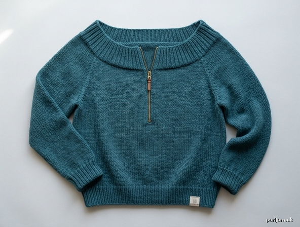 Off The Shoulder Zip Sweater