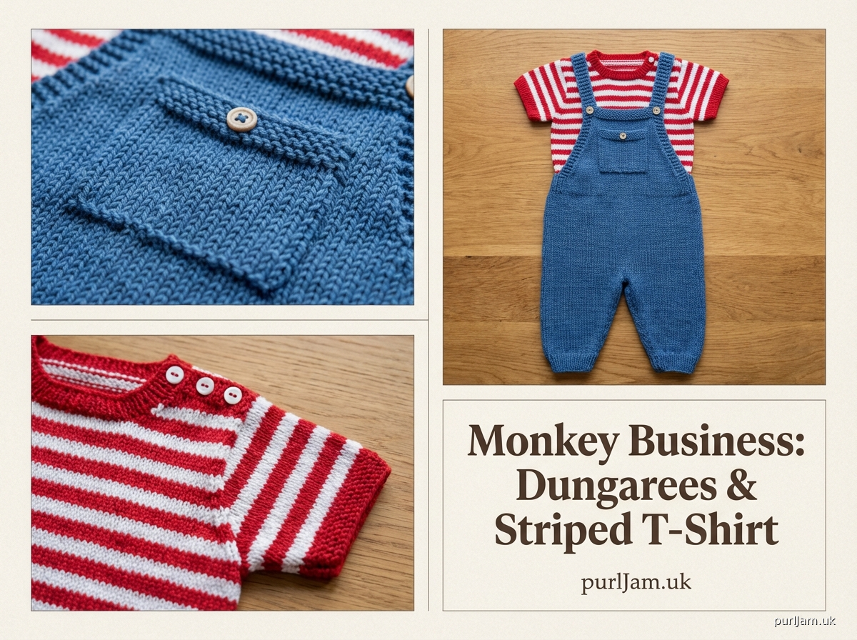 Monkey Business Dungarees Striped T Shirt