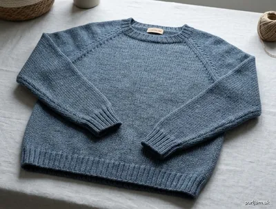 Stitch chart guide image for Raglanbluse oppefra og ned