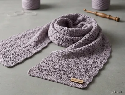 Stitch chart guide image for Lacy Shell Rectangle Scarf