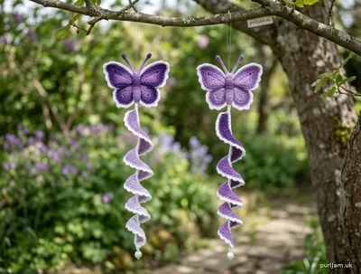 Stitch chart guide image for Butterfly Spiral Wind Spinners