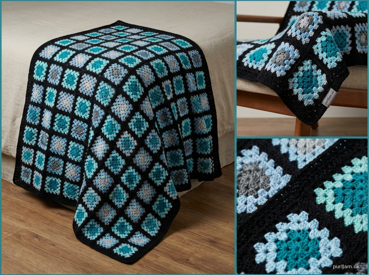 Six Color Granny Square Blanket