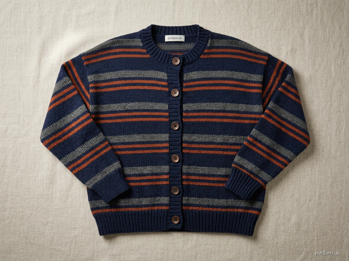 Striped Slouchy Crew Neck Cardigan