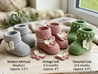 Stitch chart guide image for Tiny Wings Baby Booties