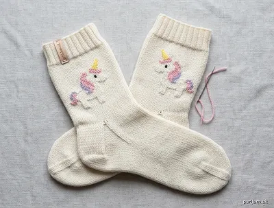 Stitch chart guide image for Pastel Unicorn Cuff-Down Socks