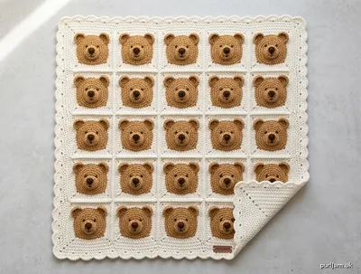 Stitch chart guide image for Snuggle Bear Baby Blanket